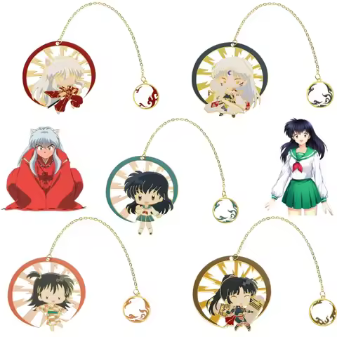 Inuyasha Higurashi Kagome Kikyō Anime Peripheral Creative Cartoon Cute Q Edition Metal Openwork Book
