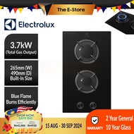 Electrolux Domino 31cm UltimateTaste 300 Built-In Glass Hob | EHG3241BC (2 Burner Vertical Gas Cooke