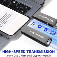 Typec 2 in 1 Mobile Phone u Disk High Quality 2TB Dual Drive Flash Memory USB High Speed Memory Stic