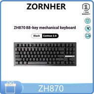 Zornher ZH870 Black Contour 2.0 Mechanical keyboard Wired Wireless Bluetooth customized office mahjo