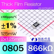 866K 0805 ±1% 125mW SMD Thick Film Resistor 866k 8663 SCR0805F866K VO