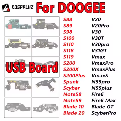 USB Charging Board For DOOGEE S88 S89 S96 Pro S100 S110 S118 S119 S200 Spunk Scyber V20 V30 N55 VMax