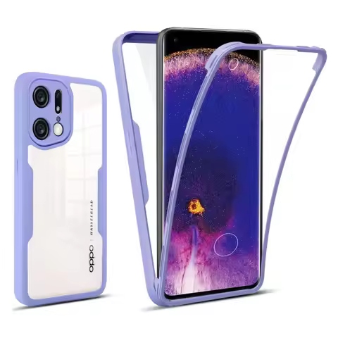 Double Sided Transparent Full Protection Case For OPPO Find X5 Pro Reno 5 Lite A94 A72 A74 A54 A53 A