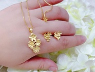 (086) 10k Gold Necklace &amp; Earrings Set