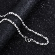 Lao Fengxiang Pure Silver Necklace 999 Pure Silver Men Women Necklace Clavicle Necklace Women Neckla