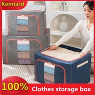 Clothes storage box Stackable Storage Bag  Linen Wardrobe Organizer Dustproof Storage Box 100L（60*42