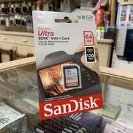 全新 Sandisk Ultra SDXC UHS-I 64G SD SDXC 120MB 公司貨