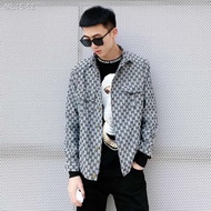 ∋⊙Lelaki semangat sosial jaket lelaki fast hand net red king circle double G jaket jaket denim kemej