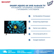 SHARP 42"/50"/60"/65"/70" 4K UHD LED Android TV | X4 Revelation Processor | Streaming Optimizer | Game Low Latency | Dolby Audio | Android 11.0 | Youtube Netflix | Android TV with 2 Years Warranty