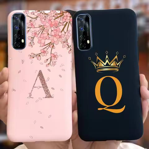 For Realme 7 Case Cute Crown Letters Cover Soft SIlicone TPU Phone Case For Oppo Realme 7 Pro Realme