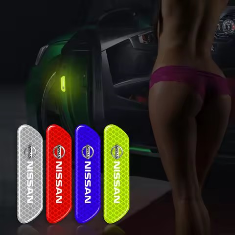 4PCS/set Car Reflective Strips Warning Badge 3D Stickers For Nissan Nismo GTR Tiida Sylphy Teana X T