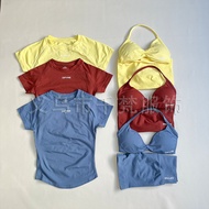 DFYNE New Color Impact Halterneck Sling Sports Yoga Three-Piece Suit Short-Sleeved Shorts Yoga Suit 