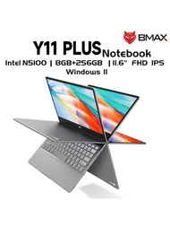 Bmax Y11 Plus觸控筆記型電腦,intel N5100（最高達2.8ghz） ,8gb Ddr4+256gb Ssd,11.6英寸1920*1080觸控屏幕旋轉360度可轉換筆記本電腦,帶usb Type-c