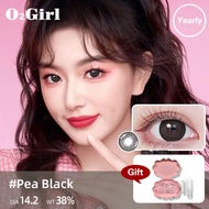 Mrs.H Contact lens Black pink Color cozy eyewear 0.00-8.00 contact lens power 美瞳年抛 lens 14.5mm  Free