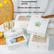 50pcs Egg Tart Box Disposable Packaging Box Window Cake Box Discount-Free Egg Tart Packaging Box Sun