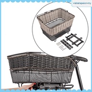 [WishshopelxnMY] Generic Bicycle Rear Storage Basket Multifunctional for Shopping with Handle Beige