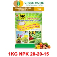 Phân Bón NPK 20-20-15 Greenhome Đầu Trâu Gói 1KG Chuyên Rau Màu - Hoa Cây Cảnh
