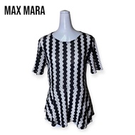 Max Mara เสื้อหญิงแขนสั้นคอกลมขาวดำ