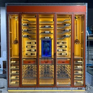 Combination Wine Cabinet Oak Wine Cabinet Stainless Steel Business Light Luxury Club Wine Rack Resta