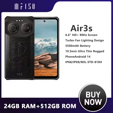 IIIF150 Rugged Smartphone Air3S 90Hz 16GB(4+12) 128GB 6.6'' Fullview Display 2.4M Drop 6m Waterproof