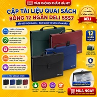 Deli 5557 12-compartment Glossy Book Strap Documentbag