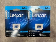 【全新行貨 門市現貨】Lexar 633x BLUE Series High-Performance microSDHC™/microSDXC™ UHS-I SD Card 記憶卡 64gb