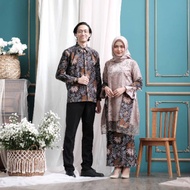 KEMEJA Albatik - MUTHIA BROWN COUPLE SET (shirt, skirt free shawl and women's kebaya)