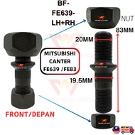 Mitsubishi Canter FE639 / FE83 (Front/Depan) Wheel Hub Bolt With Nut Tyre Screw Tayar Bolt Black BF-