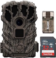 Stealth Cam Browtine 14MP Trail Camera Bundle with SanDisk 32GB Ultra SDHC UHS-I Memory Card and Focus All-in-One High Speed USB 2.0 Card Reader (3 Items)