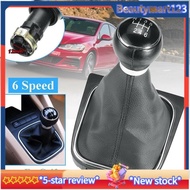 【BM】6 Speed Manual Gear Shift Knob W/ Boot Cover for -Golf Jetta MK5 MK6 2005-2014 Rabbit