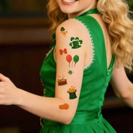 9XNH St. Patrick's Day Tattoo Stickers Waterproof Green Hat Clover Makeup Irish Face Stickers Tattoo