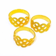 REPLIKA 88 Gold Plated 24krt Crum Carved Ring 9gram Light Gold Replica Premium Gold Women's Ring