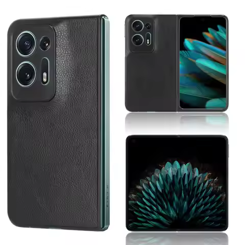 Fashion Litchi Skin PU Leather Hard Back Cover OPPO Find N2 Case For OPPO Find N2 N 2 FindN2 Phone B