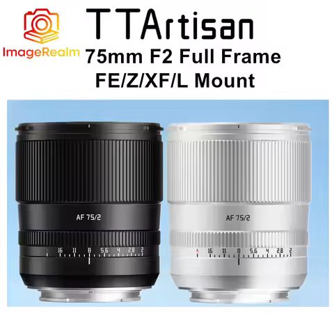 TTArtisan 75mm F2 AF Prime Fixed Focus Full Frame Lens Auto Focus for Fuji X Nikon Z Sony E FE Z6II 