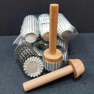 1 Pcs Wooden Tart Presser 4.5cm Wooden Shell Tart Press/