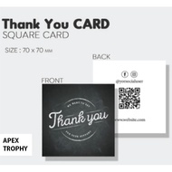 7x7 cm Thank You Card  Loyalty Card  Full Color Custom Design Print