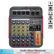 Mixer Audio Podcast DJ Karaoke Mini Bluetooth 6 Channel .