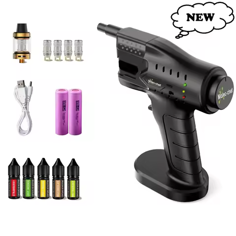 Adjustable Smoke Cocktail Bubble Gun with Flavor Blaster for Whiskey Beverage Steak Fish Food in Hot