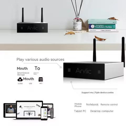 Arylic A50+ Streaming Amplifier 50 W X 2 Channel Bluetooth Wireless Network Music Player with USB TO