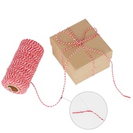 Cotton Rope Cotton Cord 100m Cotton Bakers Twine String Cord Bottle Gift Box Decor Craft (Red+White)