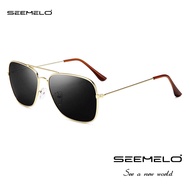 SEEMELO Polarized Sunglasses Men’s Sunglasses Retro Double Beam Design Square Frame Sunglasses Class