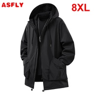 ASFLY Waterproof Windbreak Jacket Men Plus Size 8XL Cargo Jacket Fashion Casual Outerwear Male Big S