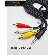 3.5MM TO 2RCA  CABLE 3 METER / 3.5MM TO 3RCA  CABLE 1.5METER / 3METER AUX CABLE