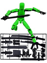 T13 Action Figure,3D Printed Multi-Jointed Movable Green Dummy 13 Toy,(Assembly Completed) 8 inch Ac