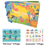 28*21CM Kids Busy Books Toys, Montessori Busy Book for Kids, Dinosaur Preschool Learning Activities 