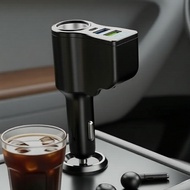 4-Port 30W Car Power Adapter, Dual USB + PD, Rapid Charging for iPhone/Huawei/iPad