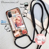 [SS] Softcase glass kaca Sling OPPO A53/A33 [M196] Polaroid Aesthetic Free nama dan foto sendiri unt