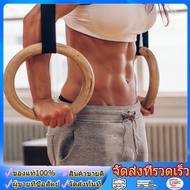 wjhh ยิมนาสติกแหวนโ Home Gym Rings Birch Wood Gymnastic Rings Exercise Strength Training Rings with 
