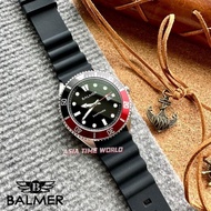 BALMER | 8174G SS-49 Sapphire Men's Watch with Black Dial and 50m Water Resistant Black Rubber Strap | Official Warranty