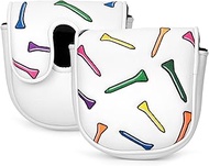 Golf Putter Cover DF3 Mallet Putter Headcover Colorful Tee Golf Club Cover for DF3 Putter with Magne